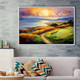 Muirfield Golf Club Gullane Scotland Oil Painting, Framed Canvas Prints Wall Art Decor, Floating Frame