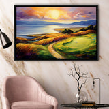 Muirfield Golf Club Gullane Scotland Oil Painting, Framed Canvas Prints Wall Art Decor, Floating Frame