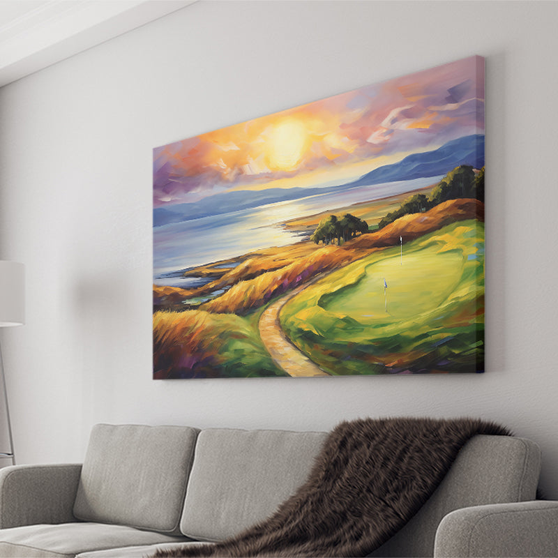 Muirfield Golf Club Gullane Scotland Oil Painting Canvas Prints Wall Art, Painting Art Home Decor
