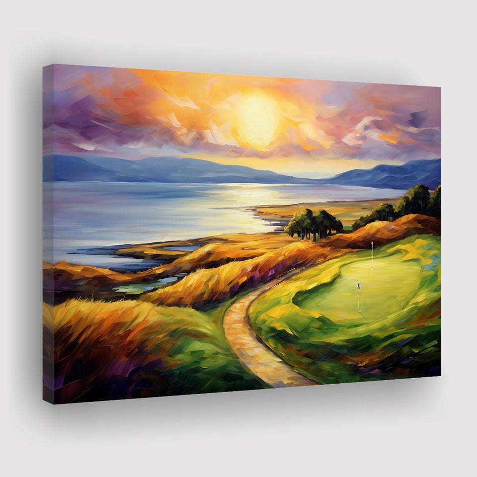 Muirfield Golf Club Gullane Scotland Oil Painting Canvas Prints Wall Art, Painting Art Home Decor