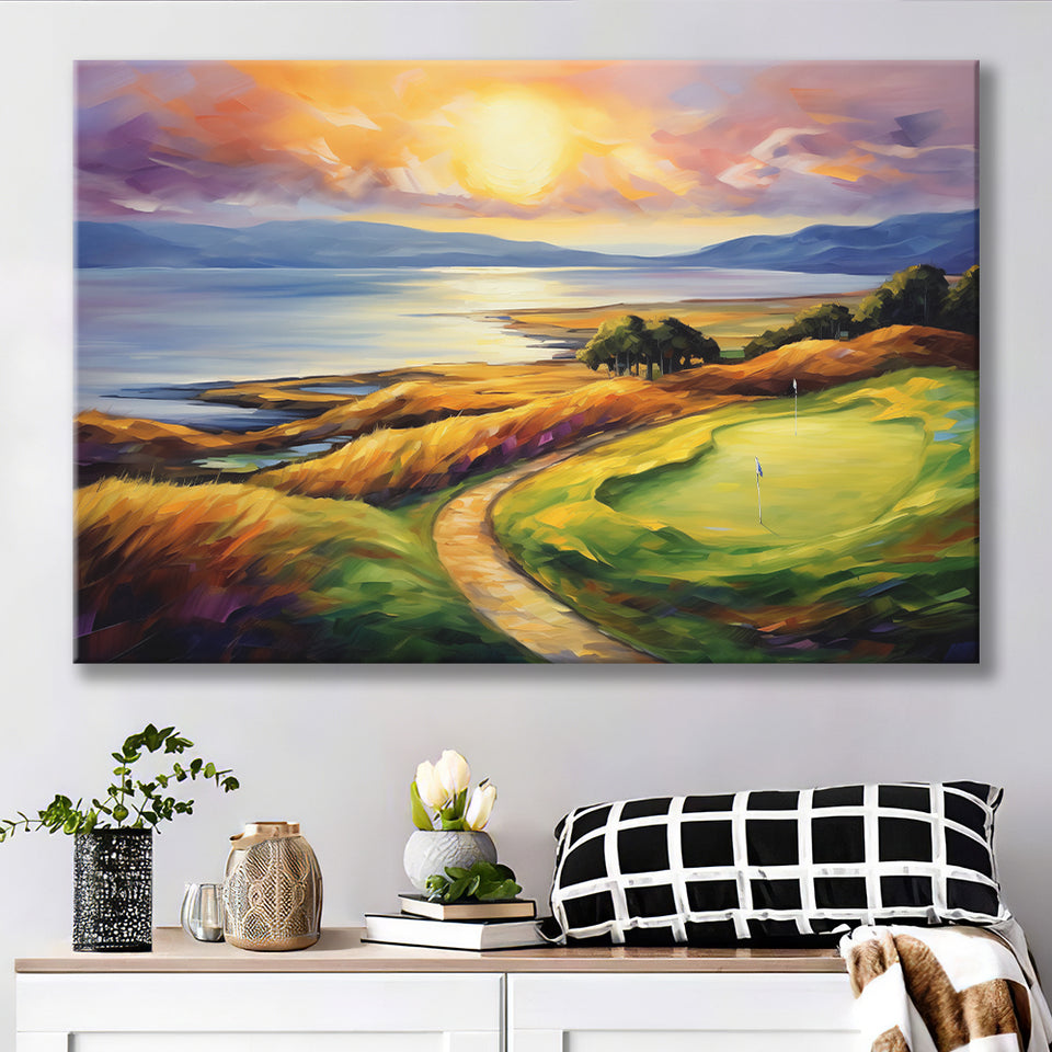 Muirfield Golf Club Gullane Scotland Oil Painting Canvas Prints Wall Art, Painting Art Home Decor
