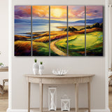 Muirfield Golf Club Gullane Scotland Oil Painting,5 Panel Extra Large Canvas Prints Wall Art Decor
