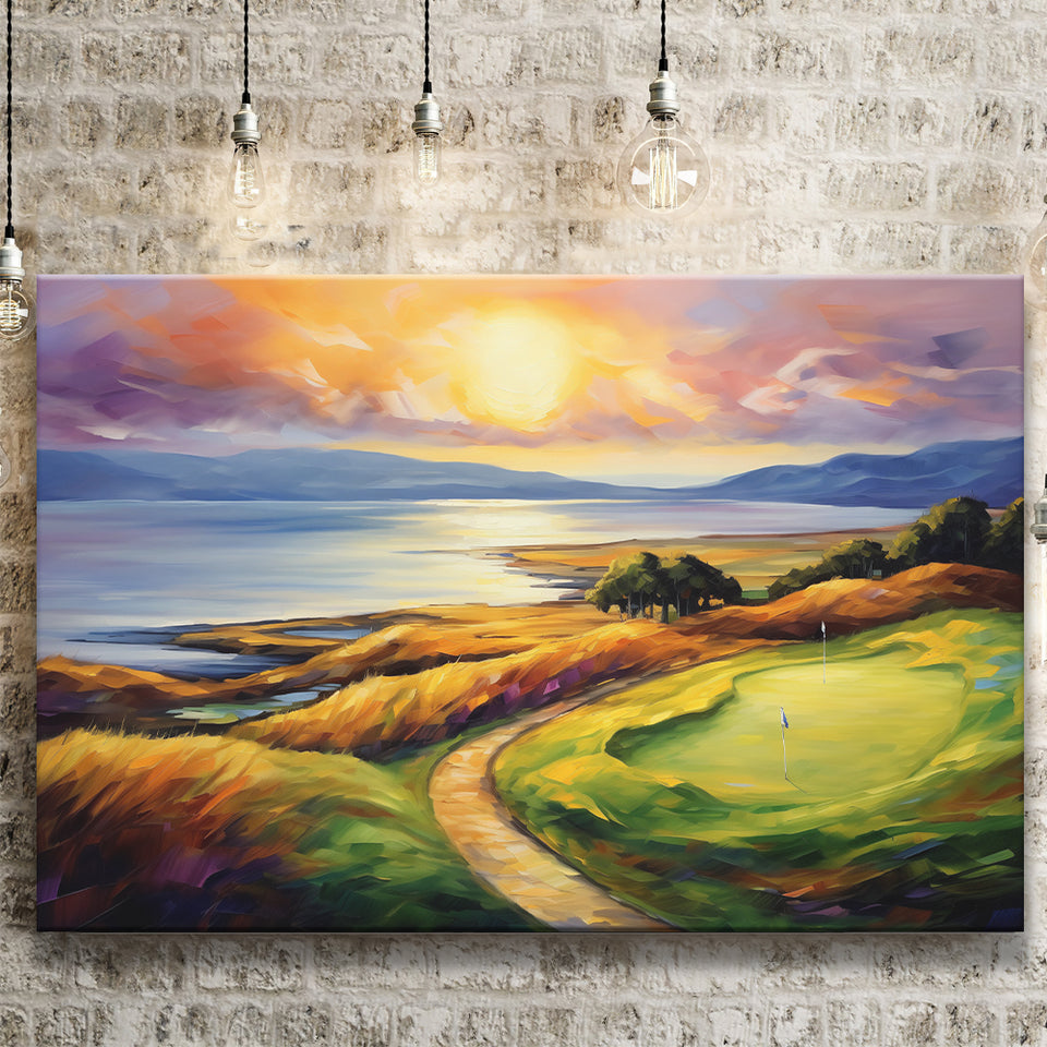 Muirfield Golf Club Gullane Scotland Oil Painting Canvas Prints Wall Art, Painting Art Home Decor