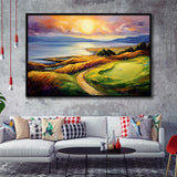 Muirfield Golf Club Gullane Scotland Oil Painting, Framed Canvas Prints Wall Art Decor, Floating Frame