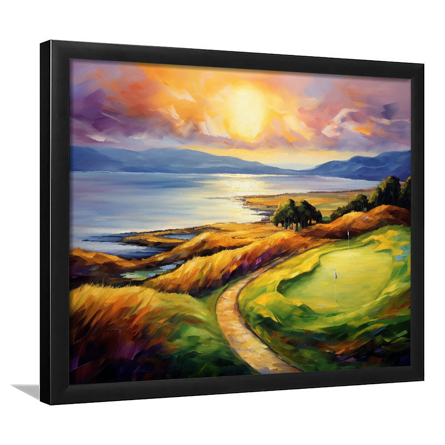 Muirfield Golf Club Gullane Scotland Oil Painting Framed Art Prints Wall Decor, Framed Painting Art
