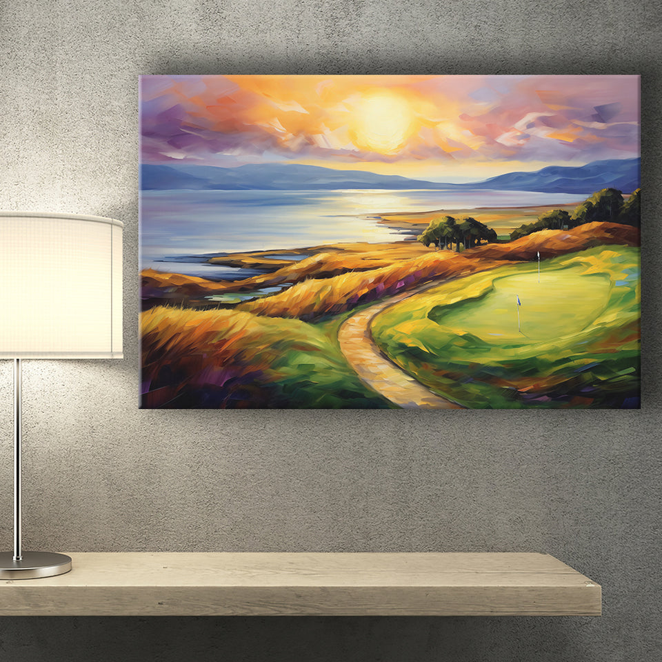 Muirfield Golf Club Gullane Scotland Oil Painting Canvas Prints Wall Art, Painting Art Home Decor