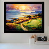 Muirfield Golf Club Gullane Scotland Oil Painting Framed Art Prints Wall Decor, Framed Painting Art