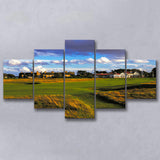 Muirfield Golf Club Hole 18, Gullane, Scotland, Golf Art Print, 5 Panels Canvas Prints Wall Art Decor