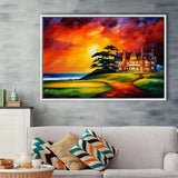 Muirfield Golf Club Hole 18 Gullane Scotland Oil Painting, Framed Canvas Prints Wall Art Decor, Floating Frame