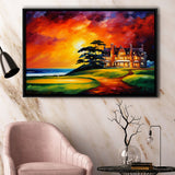 Muirfield Golf Club Hole 18 Gullane Scotland Oil Painting, Framed Canvas Prints Wall Art Decor, Floating Frame