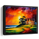 Muirfield Golf Club Hole 18 Gullane Scotland Oil Painting, Framed Canvas Prints Wall Art Decor, Floating Frame