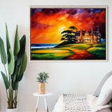 Muirfield Golf Club Hole 18 Gullane Scotland Oil Painting, Framed Canvas Prints Wall Art Decor, Floating Frame