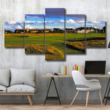 Muirfield Golf Club Hole 18, Gullane, Scotland, Golf Art Print, 5 Panels Canvas Prints Wall Art Decor