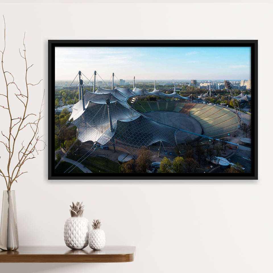 Munich Olympic Stadium, Stadium Canvas, Sport Art, Gift for him, Framed Canvas Prints Wall Art Decor, Framed Picture