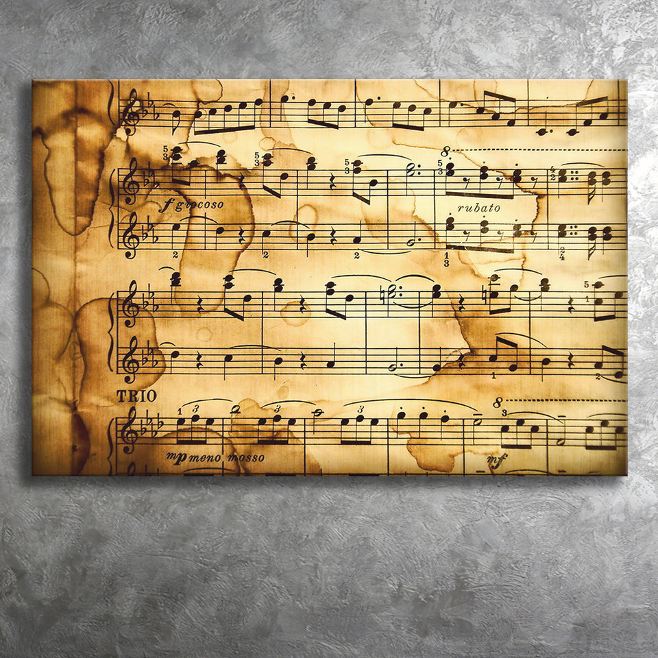 Music Score Notation Canvas Prints Wall Art - Painting Canvas, Art Prints, Wall Decor, Home Decor, Prints for Sale