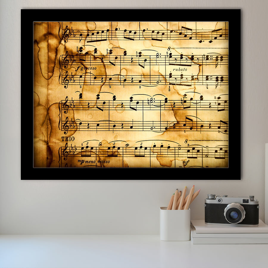 Music Score Notation Framed Art Prints Wall Decor - Painting Art, Black Frame, Home Decor, Prints for Sale
