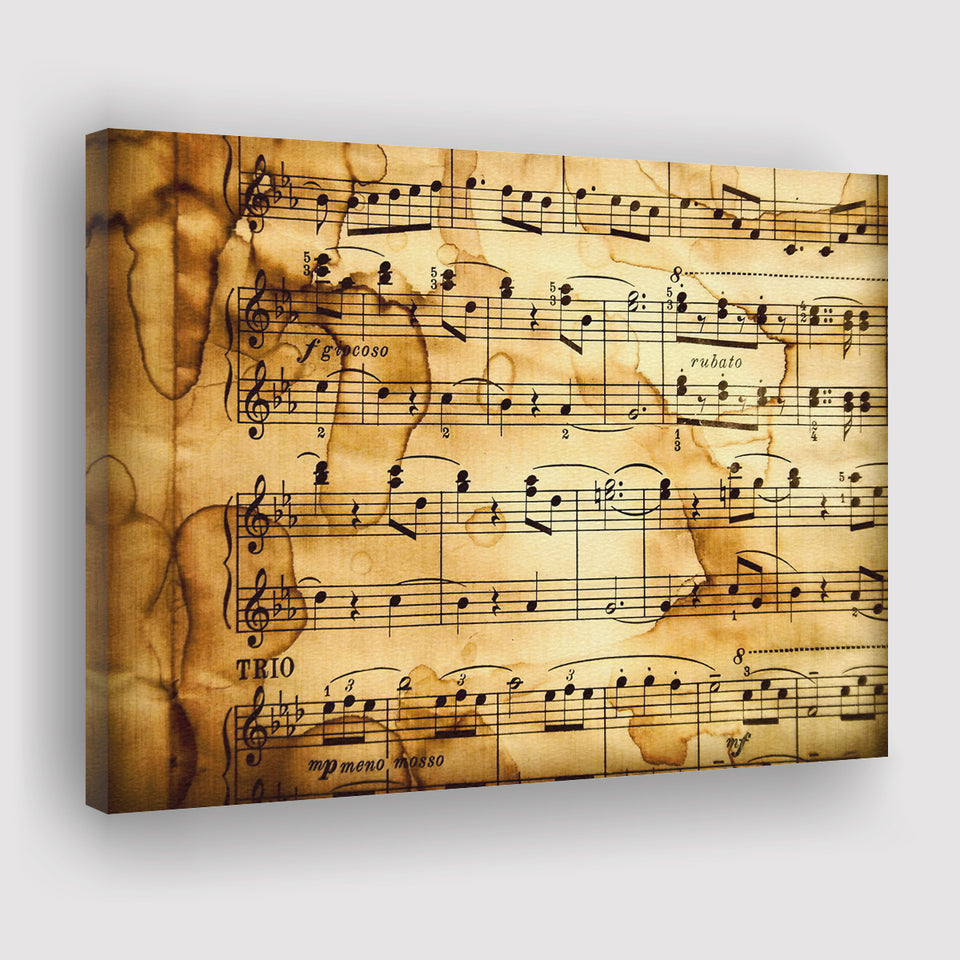 Music Score Notation Canvas Prints Wall Art - Painting Canvas, Art Prints, Wall Decor, Home Decor, Prints for Sale