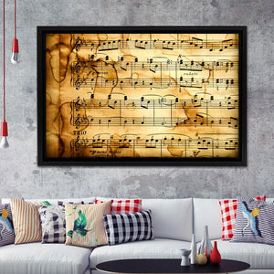 Music Score Notation Framed Canvas Prints - Painting Canvas, Art Prints,  Wall Art, Home Decor, Prints for Sale