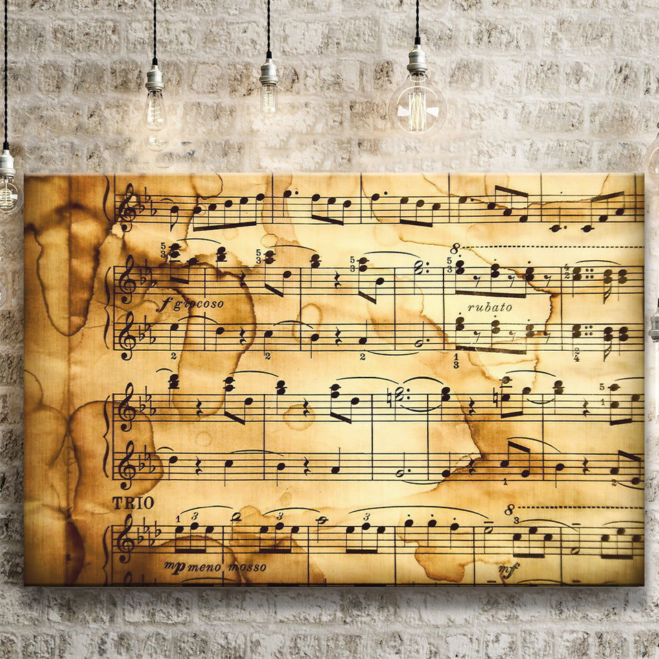 Music Score Notation Canvas Prints Wall Art - Painting Canvas, Art Prints, Wall Decor, Home Decor, Prints for Sale