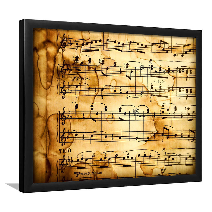 Music Score Notation Framed Art Prints Wall Decor - Painting Art, Black Frame, Home Decor, Prints for Sale