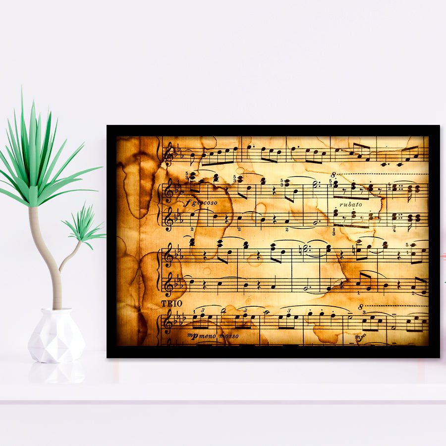 Music Score Notation Framed Art Prints Wall Decor - Painting Art, Black Frame, Home Decor, Prints for Sale