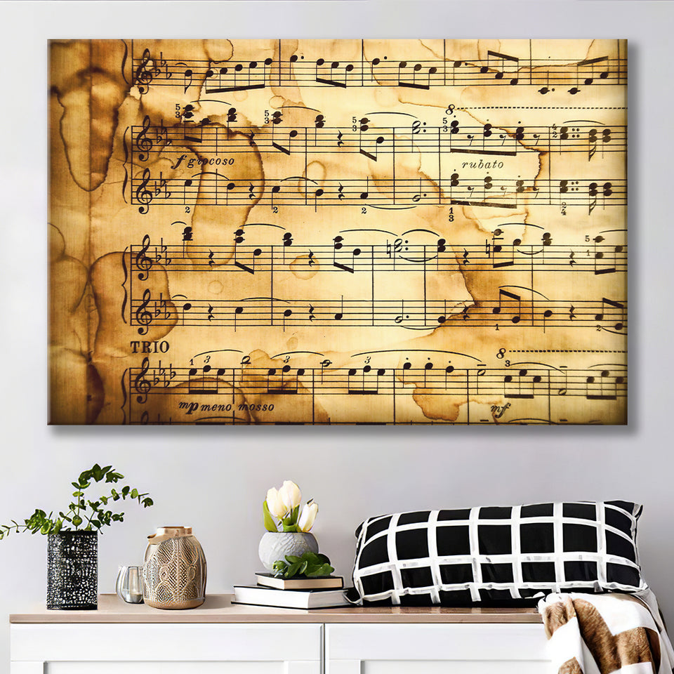 Music Score Notation Canvas Prints Wall Art - Painting Canvas, Art Prints, Wall Decor, Home Decor, Prints for Sale