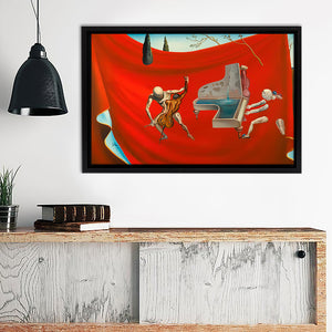 Musical Red Orchestra Framed Canvas Wall Art - Framed Prints, Canvas Prints, Prints for Sale, Canvas Painting