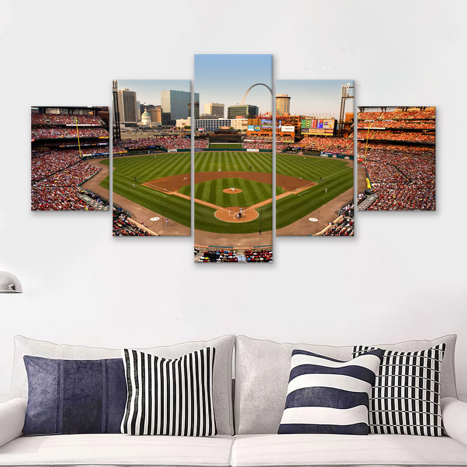My First Baseball Match Ever Stadiums  5 Pieces Canvas Prints Wall Art - Painting Canvas, Multi Panel, Home Wall Decor, For Sale