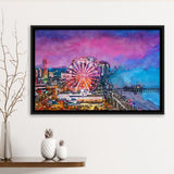 Myrtle Beach South Carolina Usa City City Art Watercolor Framed Canvas Prints Wall Art Home Decor,Floating Frame