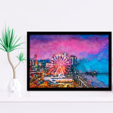 Myrtle Beach South Carolina Usa City City Art Watercolor Framed Art Prints Wall Art Decor,Framed Picture