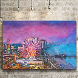 Myrtle Beach South Carolina Usa City City Art Watercolor Canvas Prints Wall Art Home Decor, Large Canvas