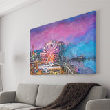 Myrtle Beach South Carolina Usa City City Art Watercolor Canvas Prints Wall Art Home Decor, Large Canvas