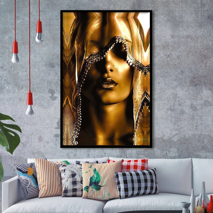 Mysterious African Woman Framed Art Prints Wall Decor - Painting Prints, Wall Art, Framed Picture