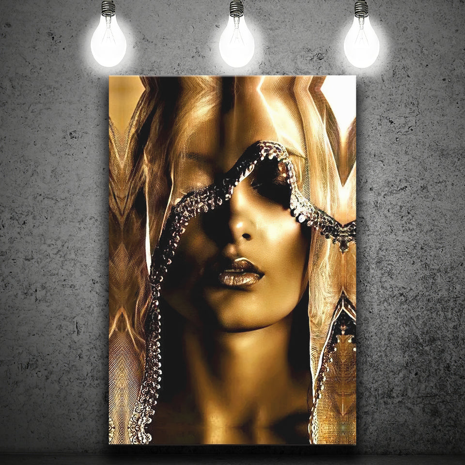 Mysterious African Woman Canvas Prints Wall Art - Painting Canvas, Art Prints, Wall Decor