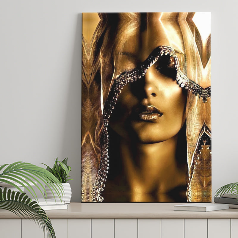 Mysterious African Woman Canvas Prints Wall Art - Painting Canvas, Art Prints, Wall Decor