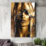 Mysterious African Woman Canvas Prints Wall Art - Painting Canvas, Art Prints, Wall Decor