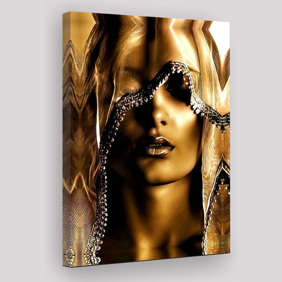 Mysterious African Woman Canvas Prints Wall Art - Painting Canvas, Art Prints, Wall Decor