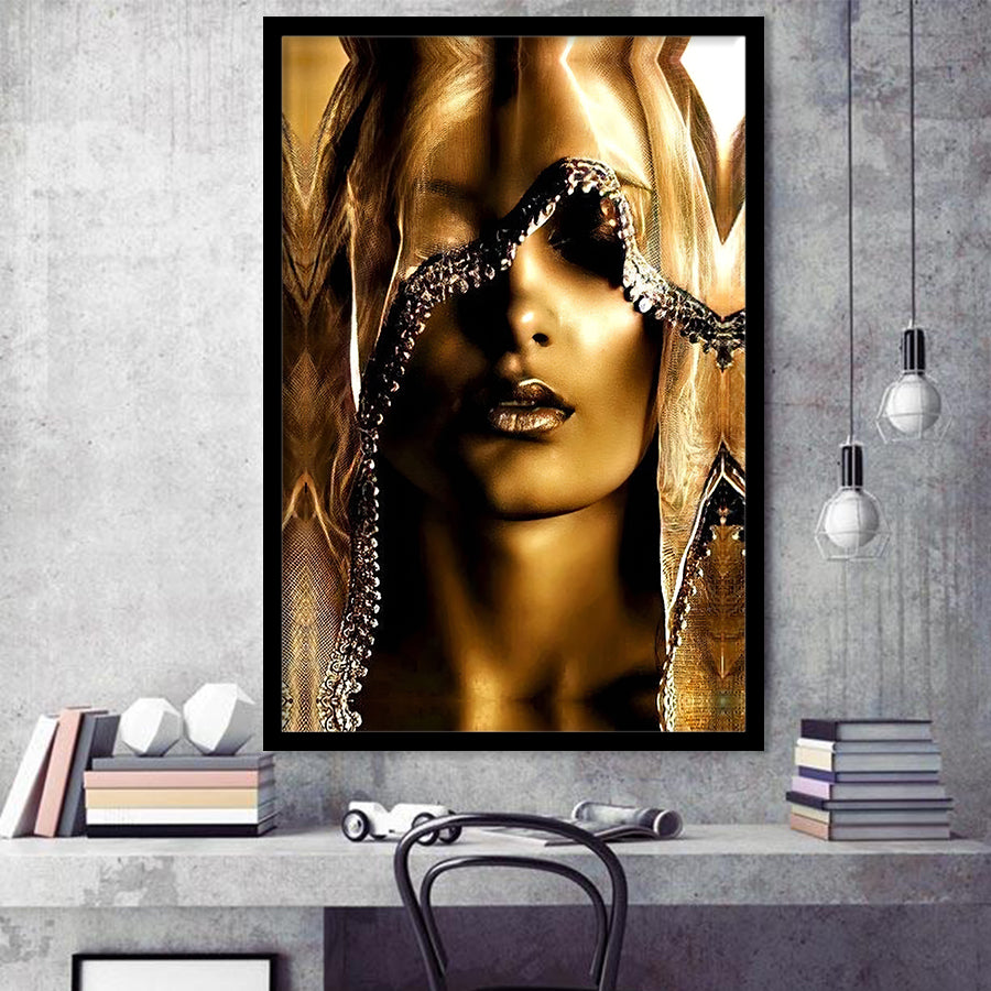 Mysterious African Woman Framed Art Prints Wall Decor - Painting Prints, Wall Art, Framed Picture