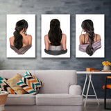 Mysterious Woman Canvas Set of 3 Piece Canvas Prints Wall Art Decor