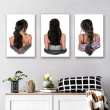 Mysterious Woman Canvas Set of 3 Piece Canvas Prints Wall Art Decor