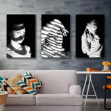 Mystery Woman Canvas Set of 3 Piece Canvas Prints Wall Art Decor