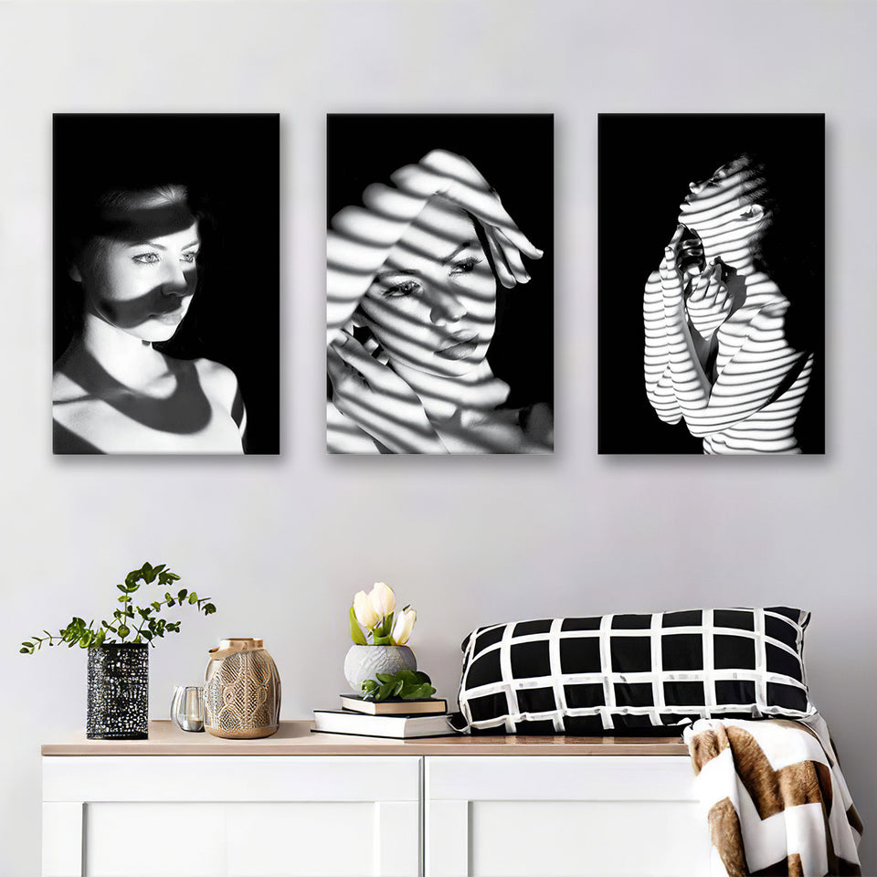 Mystery Woman Canvas Set of 3 Piece Canvas Prints Wall Art Decor