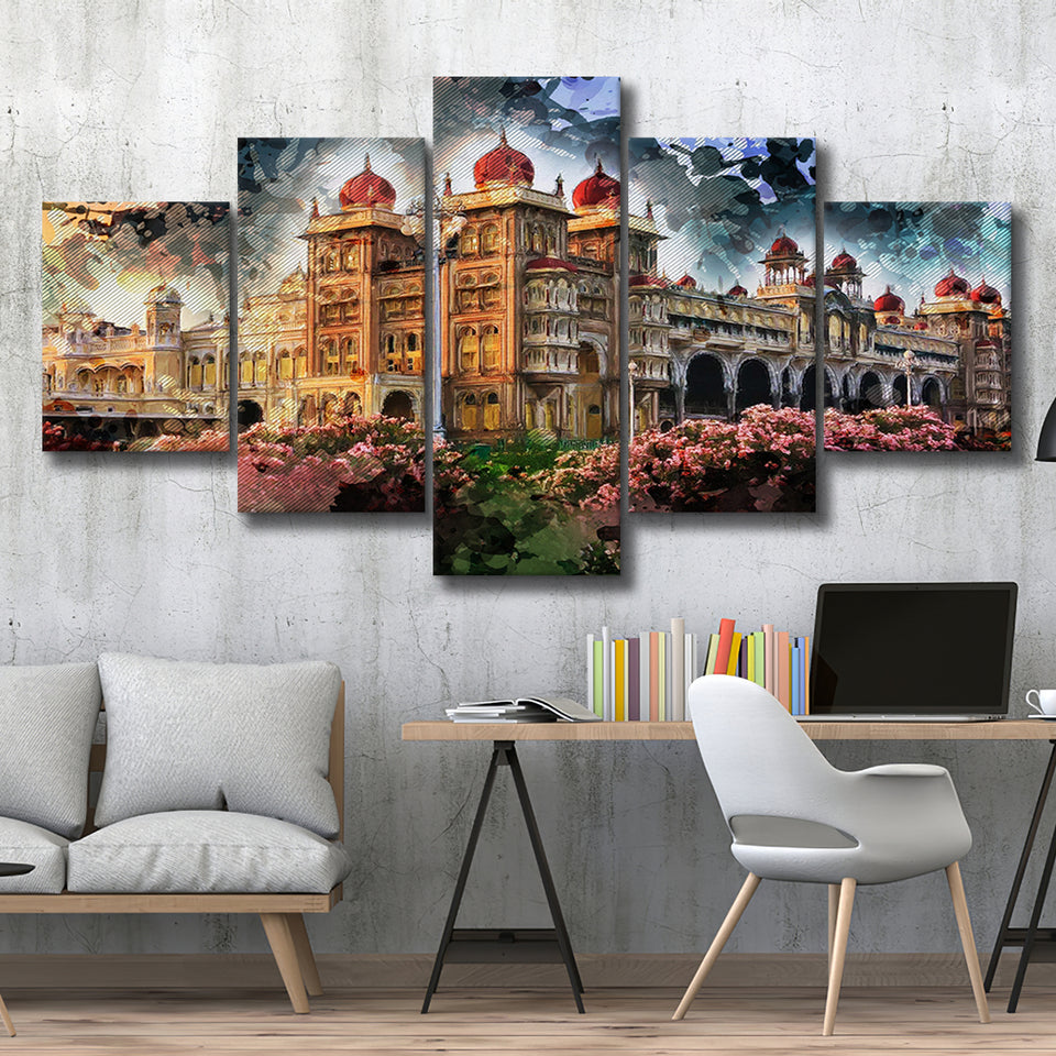 Mysuru 5 Pieces Canvas Prints Wall Art Decor - Painting Canvas, Mixed Canvas, Multi Panels