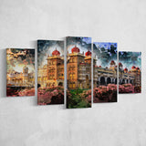 Mysuru 5 Pieces Canvas Prints Wall Art Decor - Painting Canvas, Mixed Canvas, Multi Panels