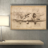 N40E Private Beechcraft 17 Staggerwing At Oshkosh Canvas Prints Wall Art - Painting Canvas, Painting Prints, Wall Home Decor, Prints for Sale