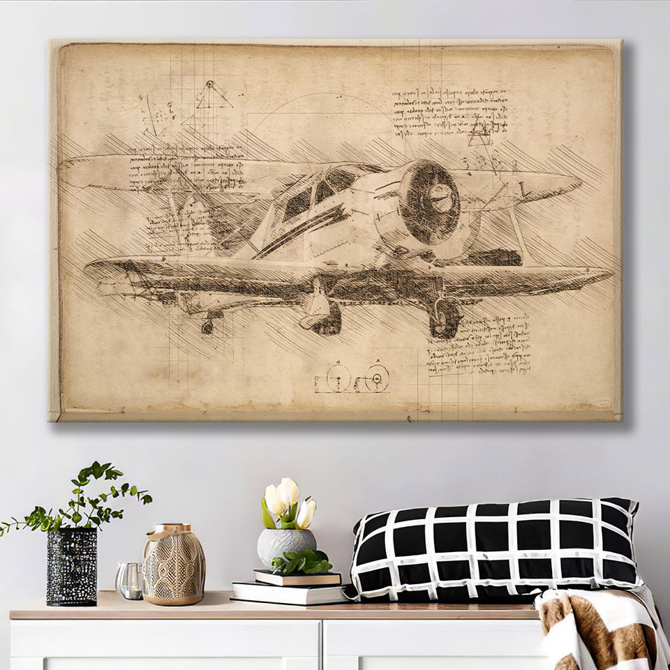 N40E Private Beechcraft 17 Staggerwing At Oshkosh Canvas Prints Wall Art - Painting Canvas, Painting Prints, Wall Home Decor, Prints for Sale