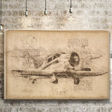 N40E Private Beechcraft 17 Staggerwing At Oshkosh Canvas Prints Wall Art - Painting Canvas, Painting Prints, Wall Home Decor, Prints for Sale