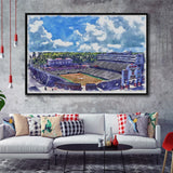 NC State Wolfpack Carter–Finley Stadium Watercolor, Sport Art Prints Fan Gift, Framed Canvas Prints Wall Art Decor