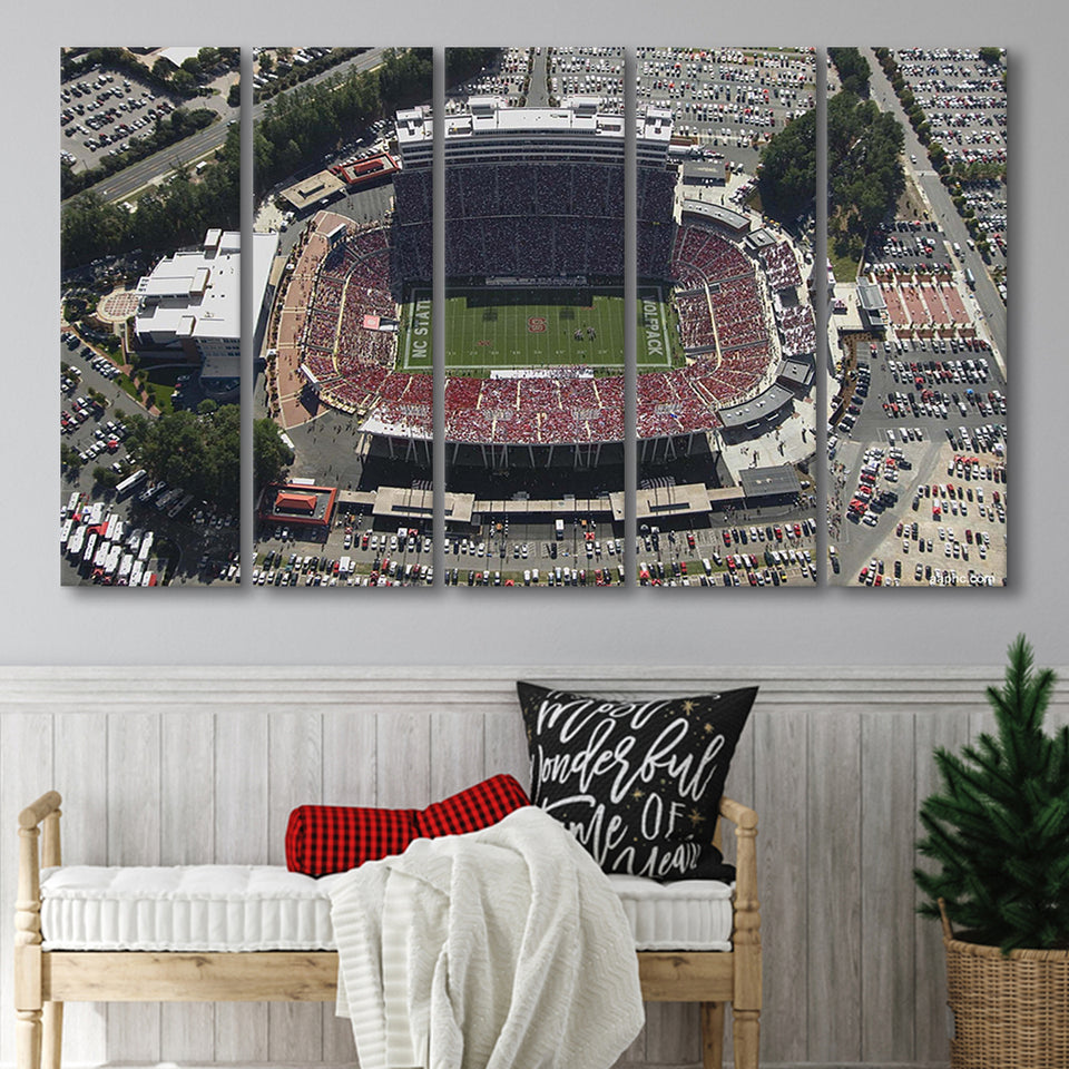 NC State Wolfpack Stadium Canvas Prints Carter Finley Stadium Wall,Multi Panels B,Sport Stadium Art Prints, Fan Gift