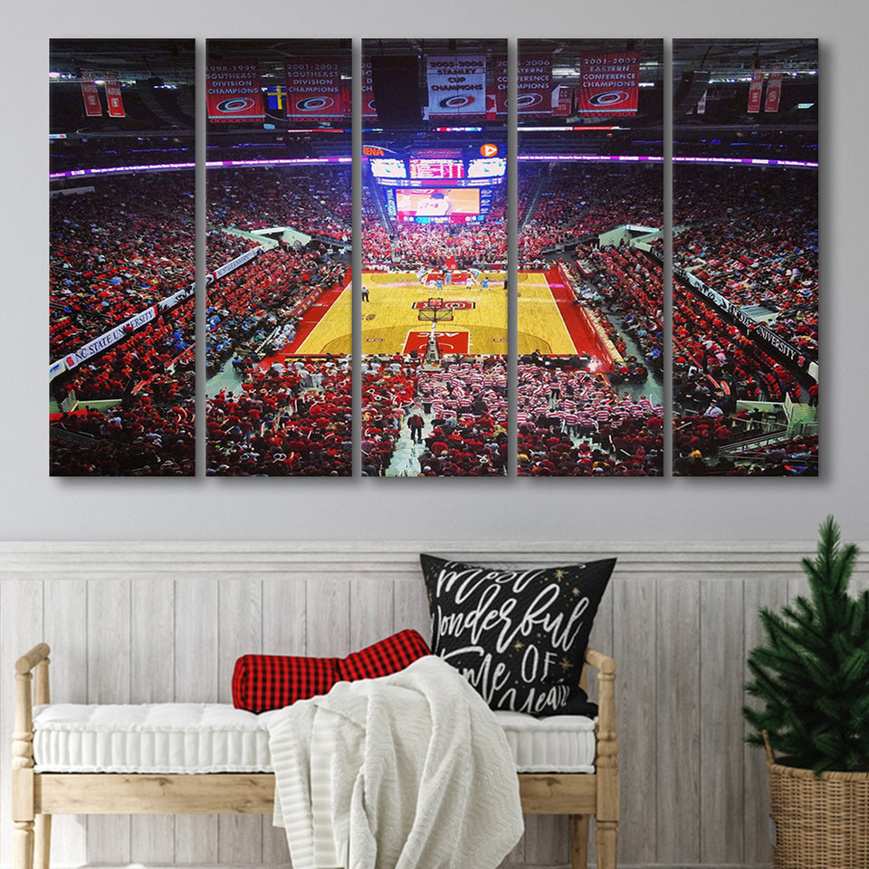 NC State Wolfpacks Stadium Canvas Prints PNC Arena Wall Art,Multi Panels B,Sport Stadium Art Prints, Fan Gift